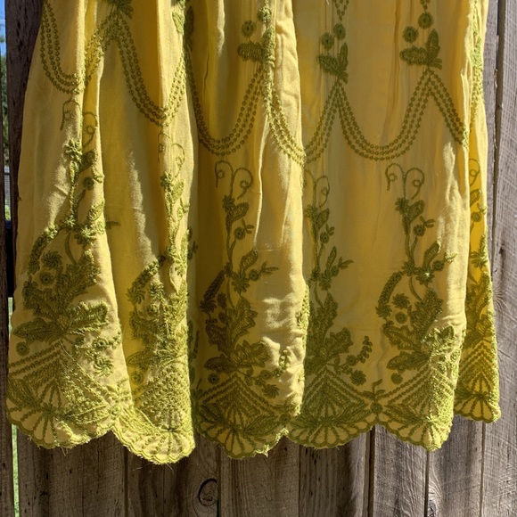 NWT UO Jamie Embroidered Babydoll Dress Yellow SZ M SOLD OUT - Picture 3 of 7
